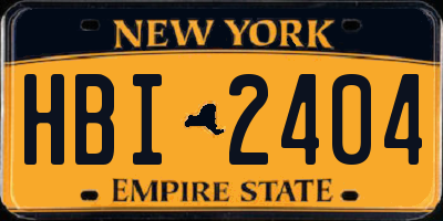 NY license plate HBI2404