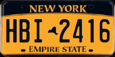 NY license plate HBI2416