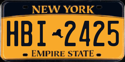 NY license plate HBI2425