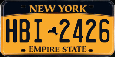 NY license plate HBI2426