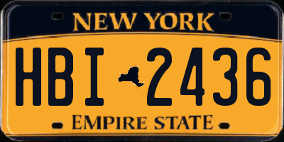 NY license plate HBI2436