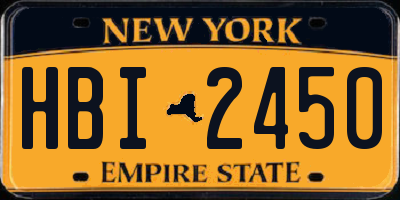 NY license plate HBI2450