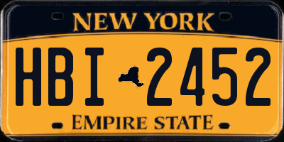 NY license plate HBI2452