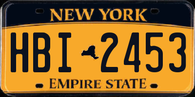 NY license plate HBI2453