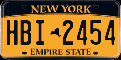 NY license plate HBI2454