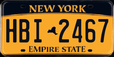 NY license plate HBI2467