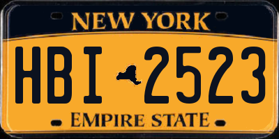 NY license plate HBI2523