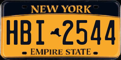 NY license plate HBI2544