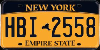NY license plate HBI2558