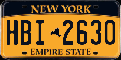 NY license plate HBI2630