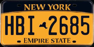NY license plate HBI2685