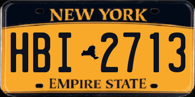 NY license plate HBI2713