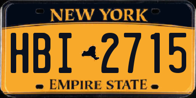 NY license plate HBI2715