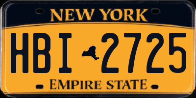 NY license plate HBI2725
