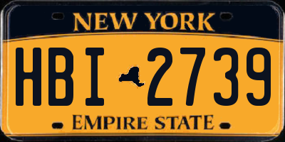 NY license plate HBI2739
