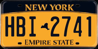 NY license plate HBI2741
