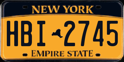NY license plate HBI2745