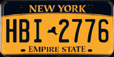 NY license plate HBI2776