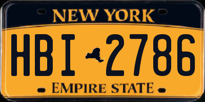 NY license plate HBI2786