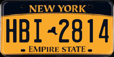 NY license plate HBI2814