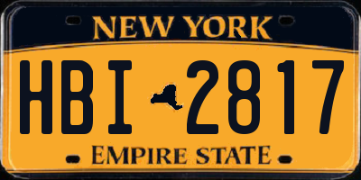 NY license plate HBI2817