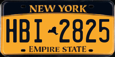 NY license plate HBI2825