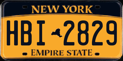 NY license plate HBI2829