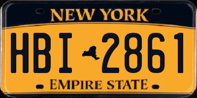 NY license plate HBI2861