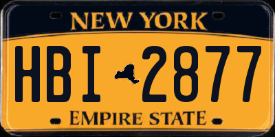 NY license plate HBI2877