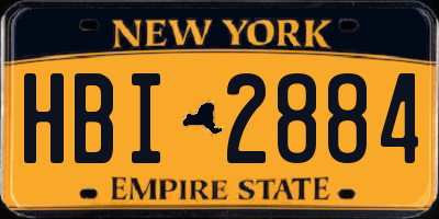 NY license plate HBI2884