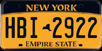NY license plate HBI2922
