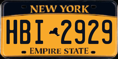 NY license plate HBI2929