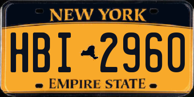 NY license plate HBI2960