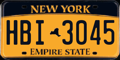 NY license plate HBI3045