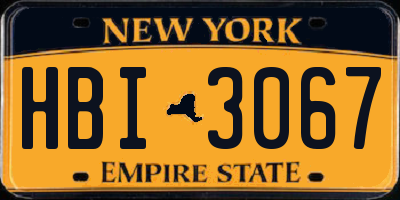NY license plate HBI3067