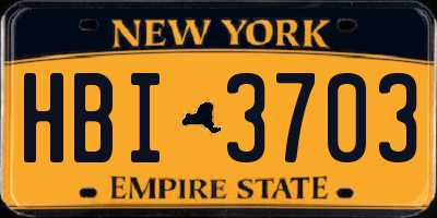 NY license plate HBI3703