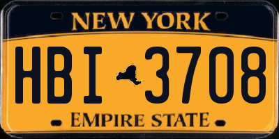 NY license plate HBI3708