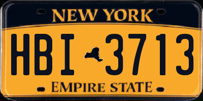 NY license plate HBI3713