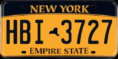 NY license plate HBI3727
