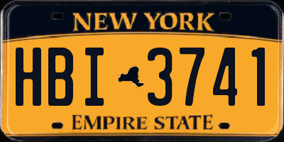 NY license plate HBI3741