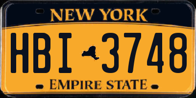 NY license plate HBI3748