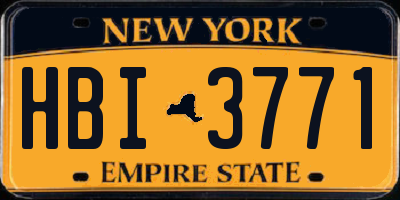 NY license plate HBI3771