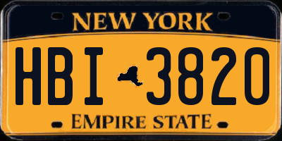 NY license plate HBI3820