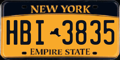 NY license plate HBI3835