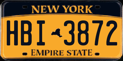 NY license plate HBI3872
