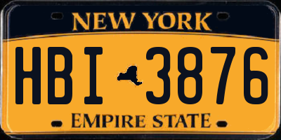 NY license plate HBI3876