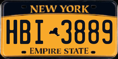 NY license plate HBI3889