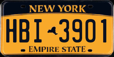 NY license plate HBI3901
