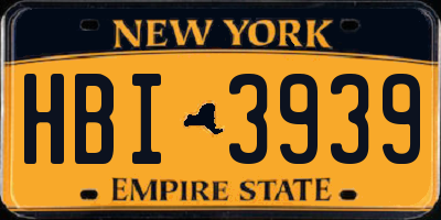 NY license plate HBI3939