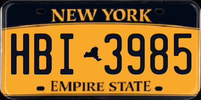 NY license plate HBI3985